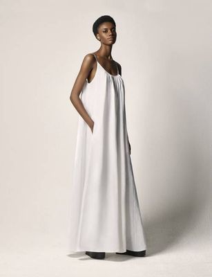Gathered Summer Dress | White
