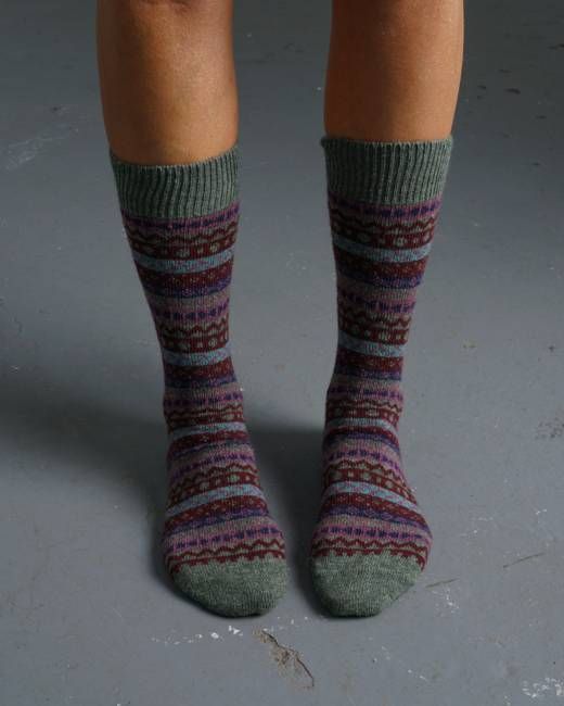 Brook Fair Isle Wool Socks