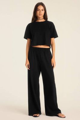 Coast Pant - Black Cotton Jersey