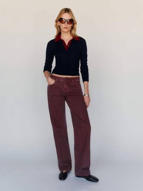 Reformation Charlee Low Rise Straight Leg Jeans
