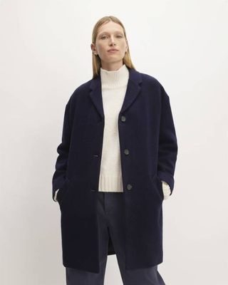 The Italian ReWool® Cocoon Coat | Navy