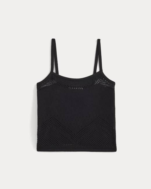Lace-Knit Cami | Black