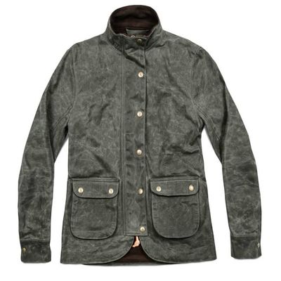 The Field Jacket in Dark Olive Beeswaxed Canvas