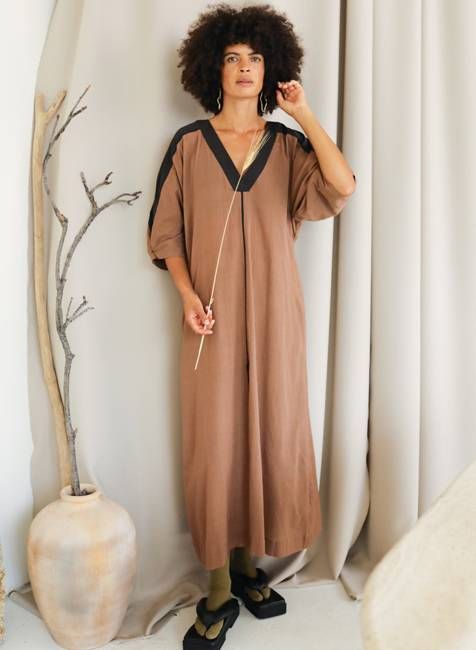 Rhadika Dress, mocha + black