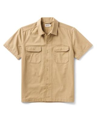 The Short Sleeve Mechanic Shirt in Khaki Ripstop
