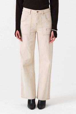 Eden Jeans mit weitem Beinausschnitt in Pebble