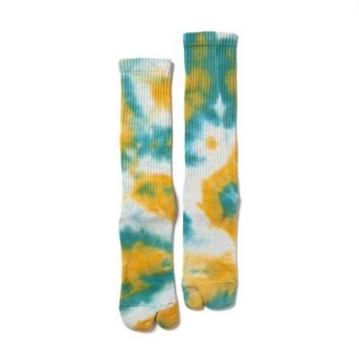 NODAL Tabi Sock – Tie Dye Long Sock Green | Made in Japan