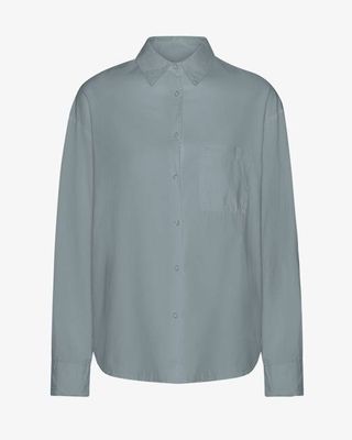 Organic Oversized Shirt - Steel Blue