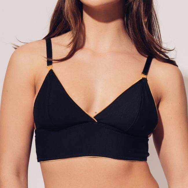 Organic Cotton Simplicité Bralette - Black