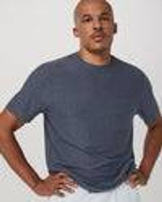 Short Sleeve Strato Pocket Tee-Relaxed Fit – Dark Azure Heather – Tops – Vuori