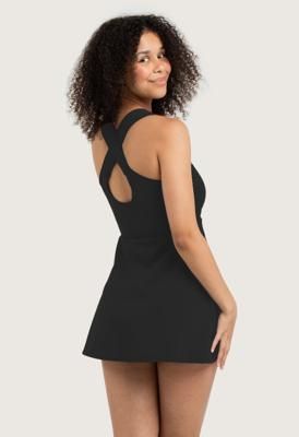 Recycling Badekleid / Tankini schwarz -