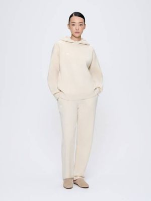 Archive Womens Recycled Cashmere Tapered Track Pants—ecru ivory