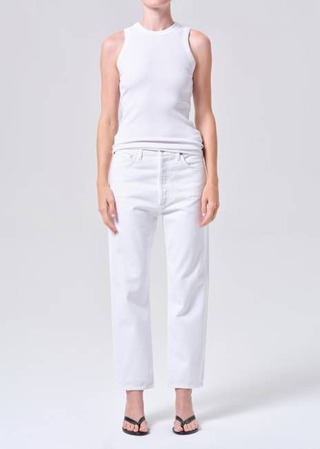 90's Crop Mid Rise Straight in Marshmallow