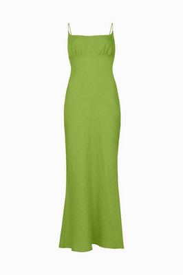 The Nicola Maxi Slip Dress in apple green