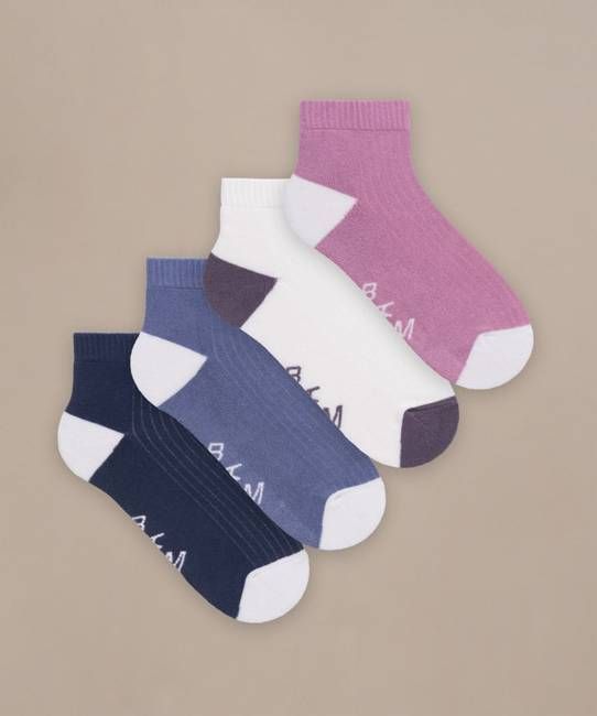 Womens Quarter Crop Socks - 4 Pack -Size 4-7