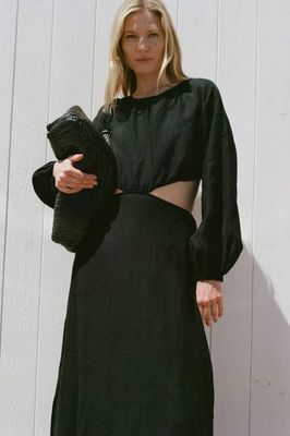 The Emilia Cut-Out Maxi Dress in black