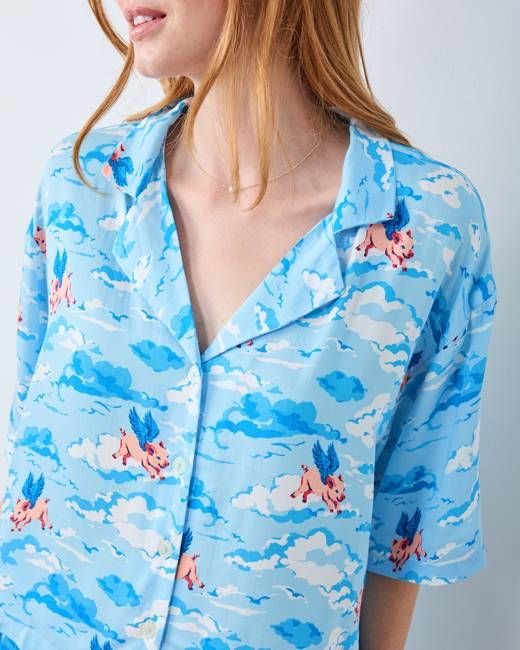 When Pigs Fly - Original Fit Eco Satin Wildest Dreams Set - Pale Blue