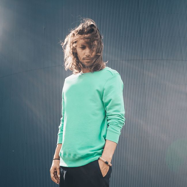 Sweatshirt - biologisch katoen - BASIC - lichtgroen of navy