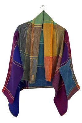 New! Short Cape Coat Joy Plaid No.4