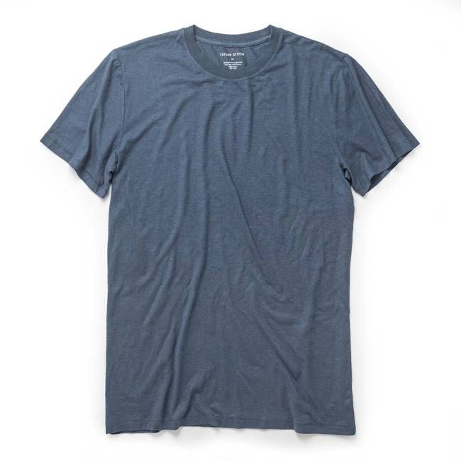The Cotton Hemp Tee in Steel Blue