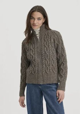 Relaxed knit jacket made of pure new wool