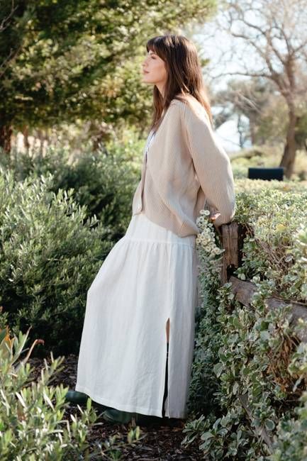Millie Skirt/Dress in White Linen