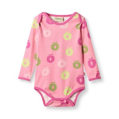 Ulm long-sleeved baby body with apples