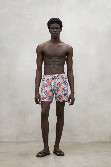 RED BEQUIA SWIM TRUNKS