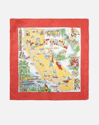 50s Silk California Souvenir Scarf