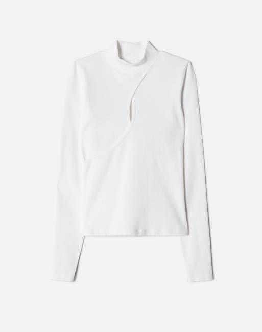 Keyhole Mock Neck Top - Ivory