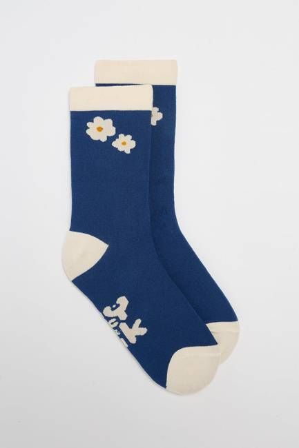 JoJo - Cotton Socks in Blue Daisy