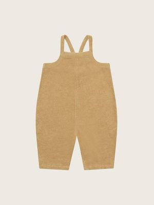 Kurzgeschnittene Latzhose aus Wheat Terry