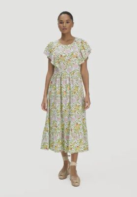 Print Jersey Dress Midi Relaxed made of pure organic cotton