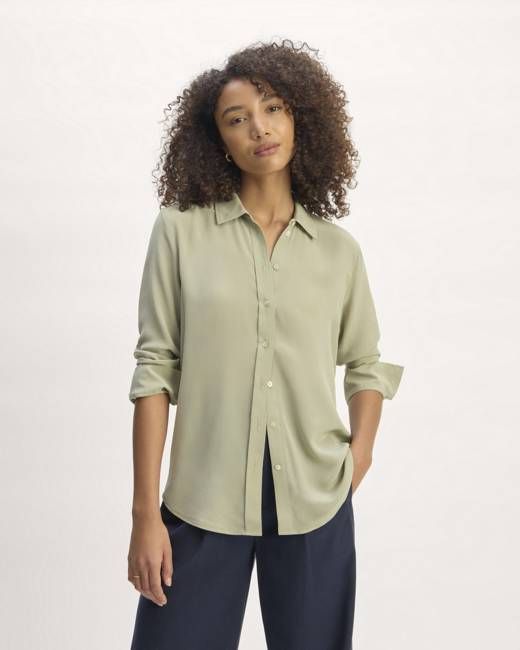 The Must-Have Shirt in Washable Silk | Seagrass