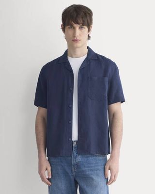 Linen Resort Shirt | Navy