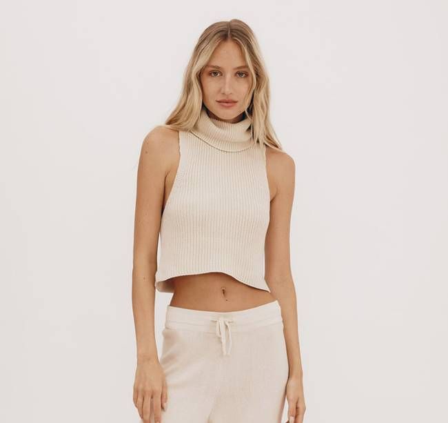 True Knit Sleeveless Turtleneck