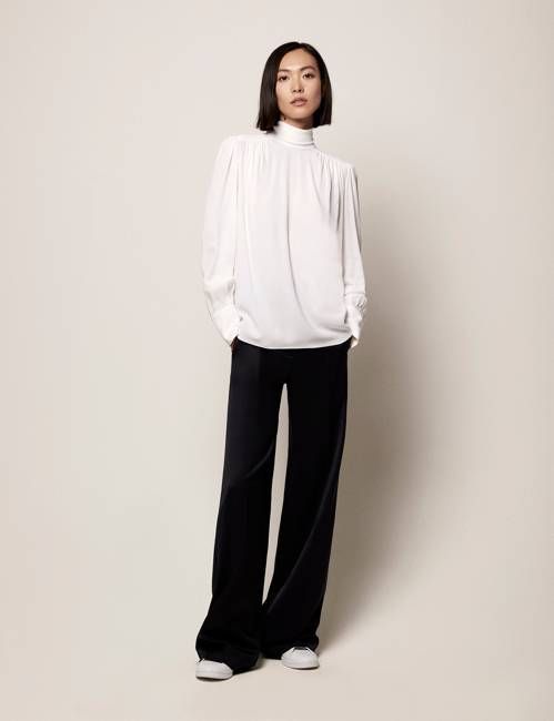 High Neck Blouse - Resale | White