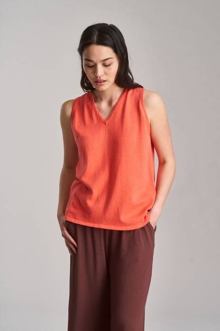 MALA - Organic Linen Blend Vest - Pink