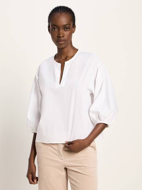 Bluse mit Kräuseln (GOTS)