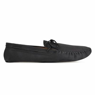 The Men's Moccasin in Black ~ Super Wide