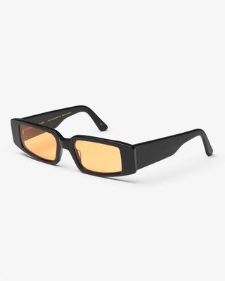 Sunglass 05 - Deep Black Solid - Orange