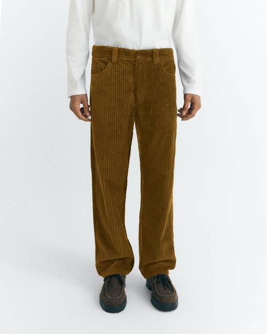 Brown straight corduroy David pants