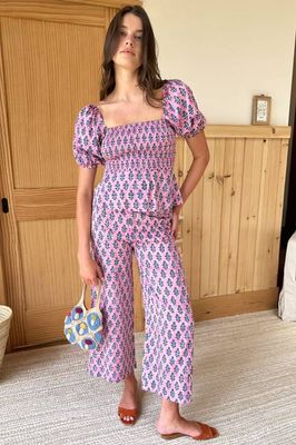 Pull On Pant - Day Flowers Aurora Pink