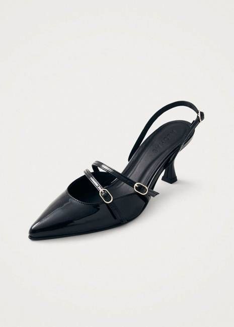 Joelle Onix Black Leather Pumps