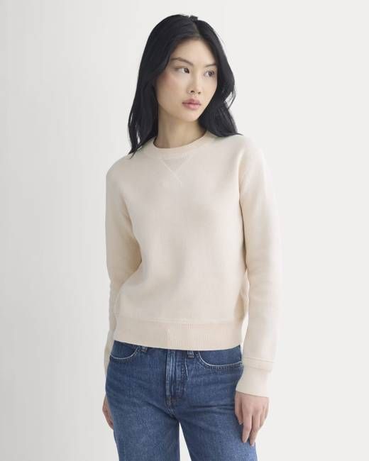 Double Knit Crew in Cotton Merino | Bone/Cream/Sand/Light Camel