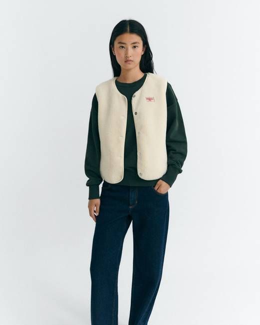 Ecru fleece Jay vest