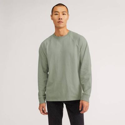 The Premium-Weight Long-Sleeve Crew | Uniform | Seagrass