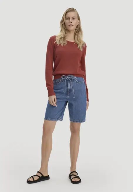 Organic cotton denim Bermuda shorts with TENCEL™ Lyocell