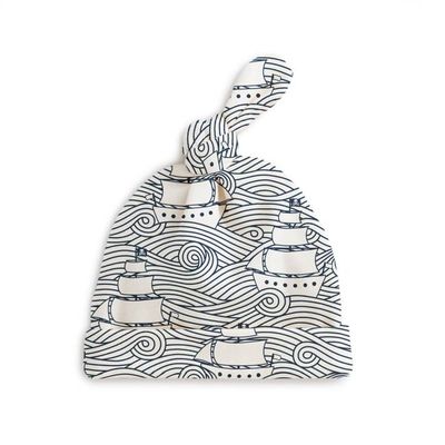 Knotted Baby Hat - High Seas Navy