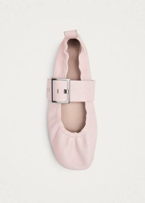 Sarea Pink Leather Ballet Flats